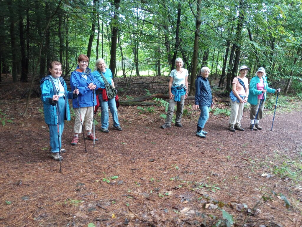 Gathering for the fall nature walk.